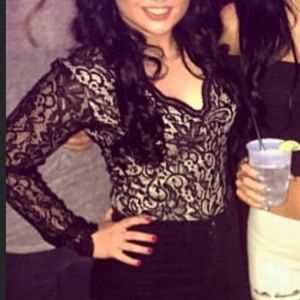 Lobs sleeve Lace body Suit